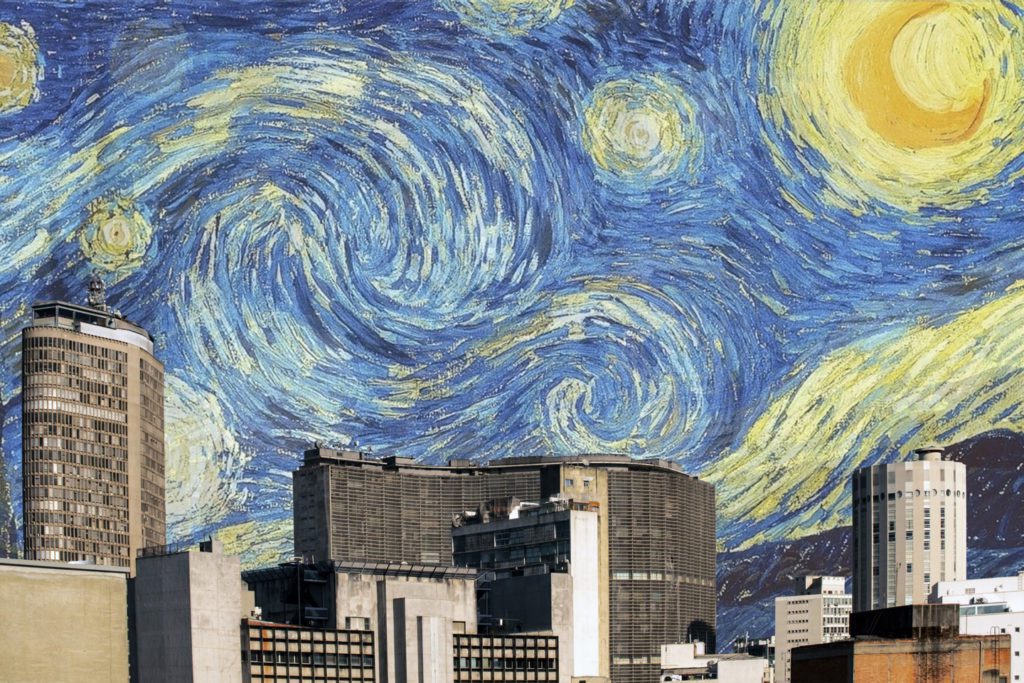 fotografia céu van gogh